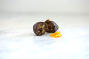 Chocolate Dipped Dates with Orange Peel