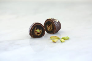Chocolate Dipped Dates with Pistachio