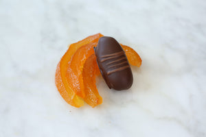 Chocolate Dipped Dates with Orange Peel