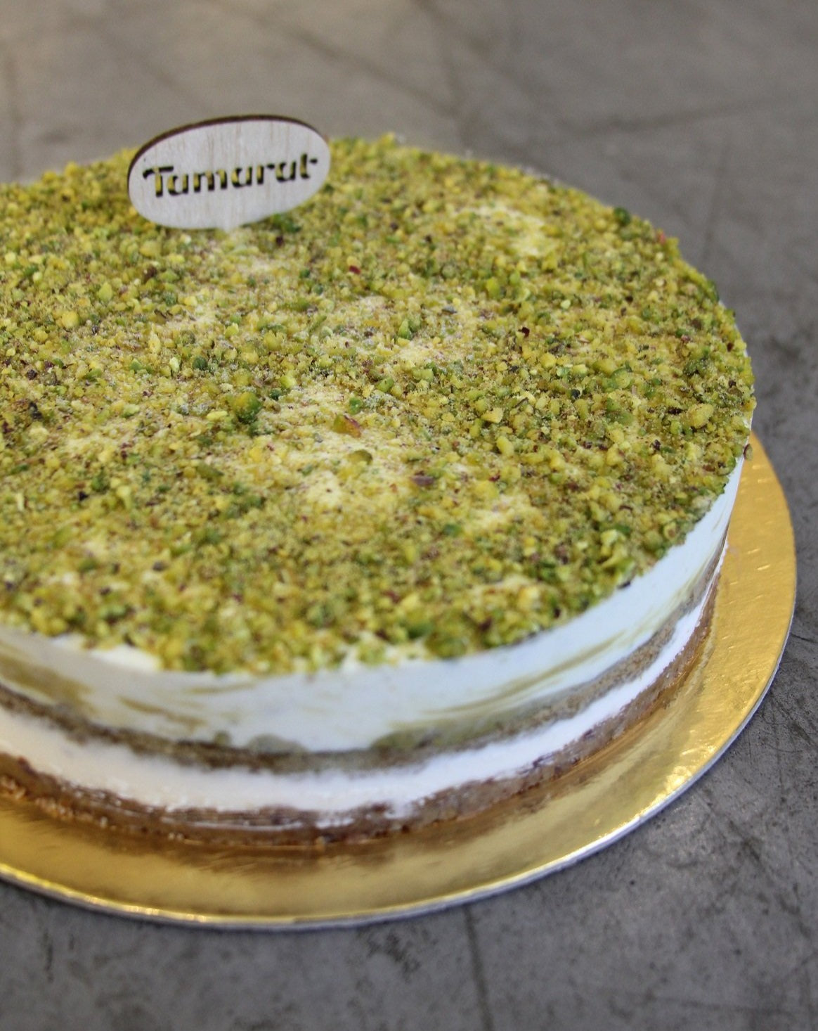 Pistachio Ashta Ice Cream Cake